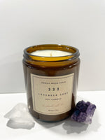 Load image into Gallery viewer, Angel Number 333 - Tranquil Amber Spiritual Soy Candle: Enhance Positivity &amp; Elevate Your Sacred Zen Space with 100% Natural Soy Wax, Energy
