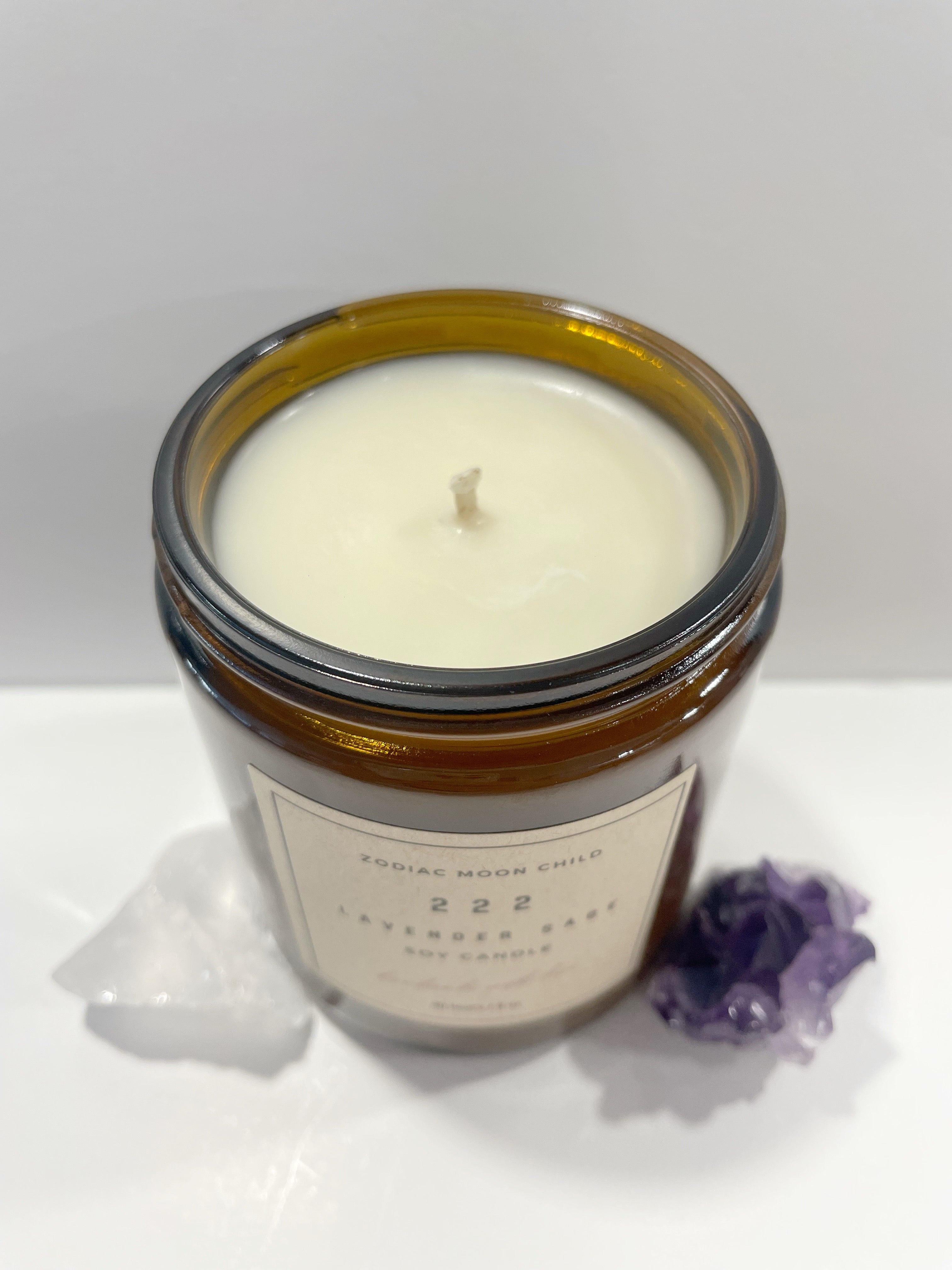 Angel Number 222 - Tranquil Amber Spiritual Soy Candle: Enhance Positivity & Elevate Your Sacred Zen Space with 100% Natural Soy Wax, Energy