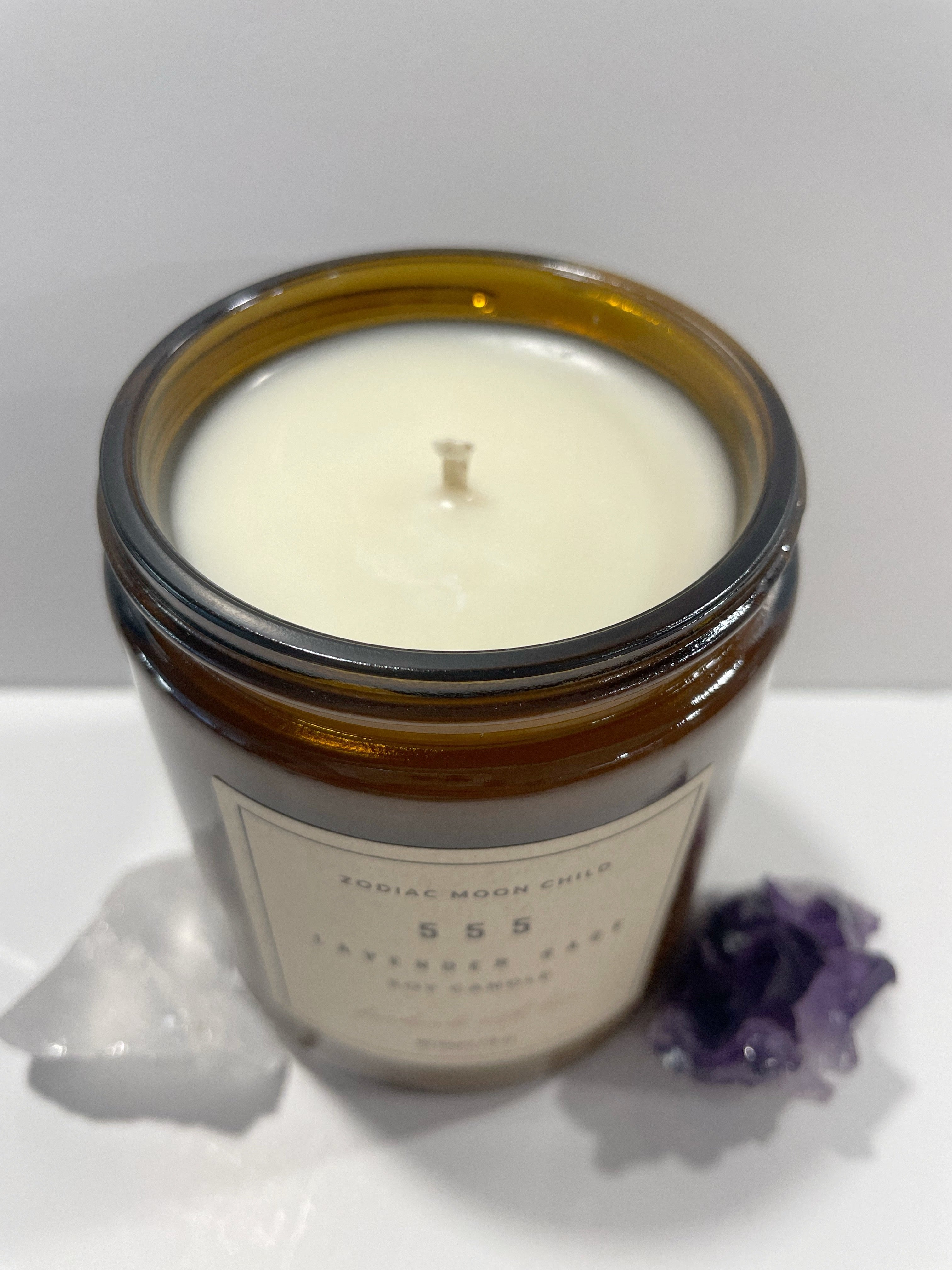 Angel Number 555 - Tranquil Amber Spiritual Soy Candle: Enhance Positivity & Elevate Your Sacred Zen Space with 100% Natural Soy Wax, Energy