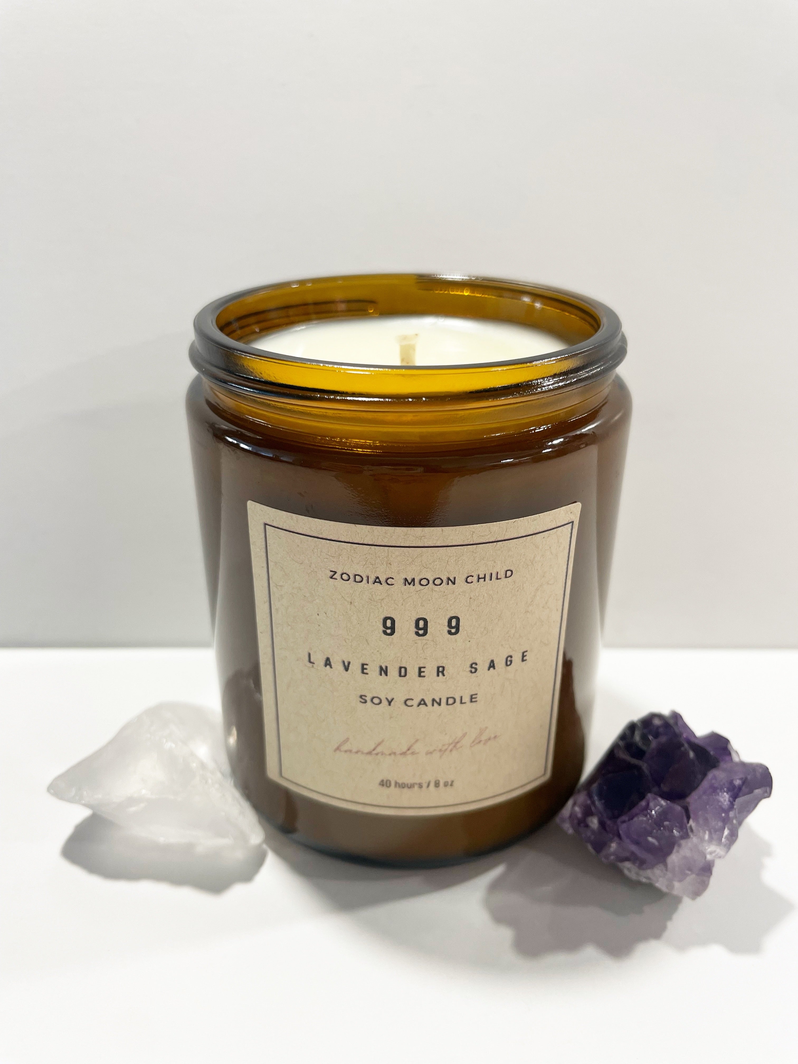Angel Number 999 - Tranquil Amber Spiritual Soy Candle: Enhance Positivity & Elevate Your Sacred Zen Space with 100% Natural Soy Wax, Energy