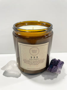 Angel Number 333 - Tranquil Amber Spiritual Soy Candle: Enhance Positivity & Elevate Your Sacred Zen Space with 100% Natural Soy Wax, Energy