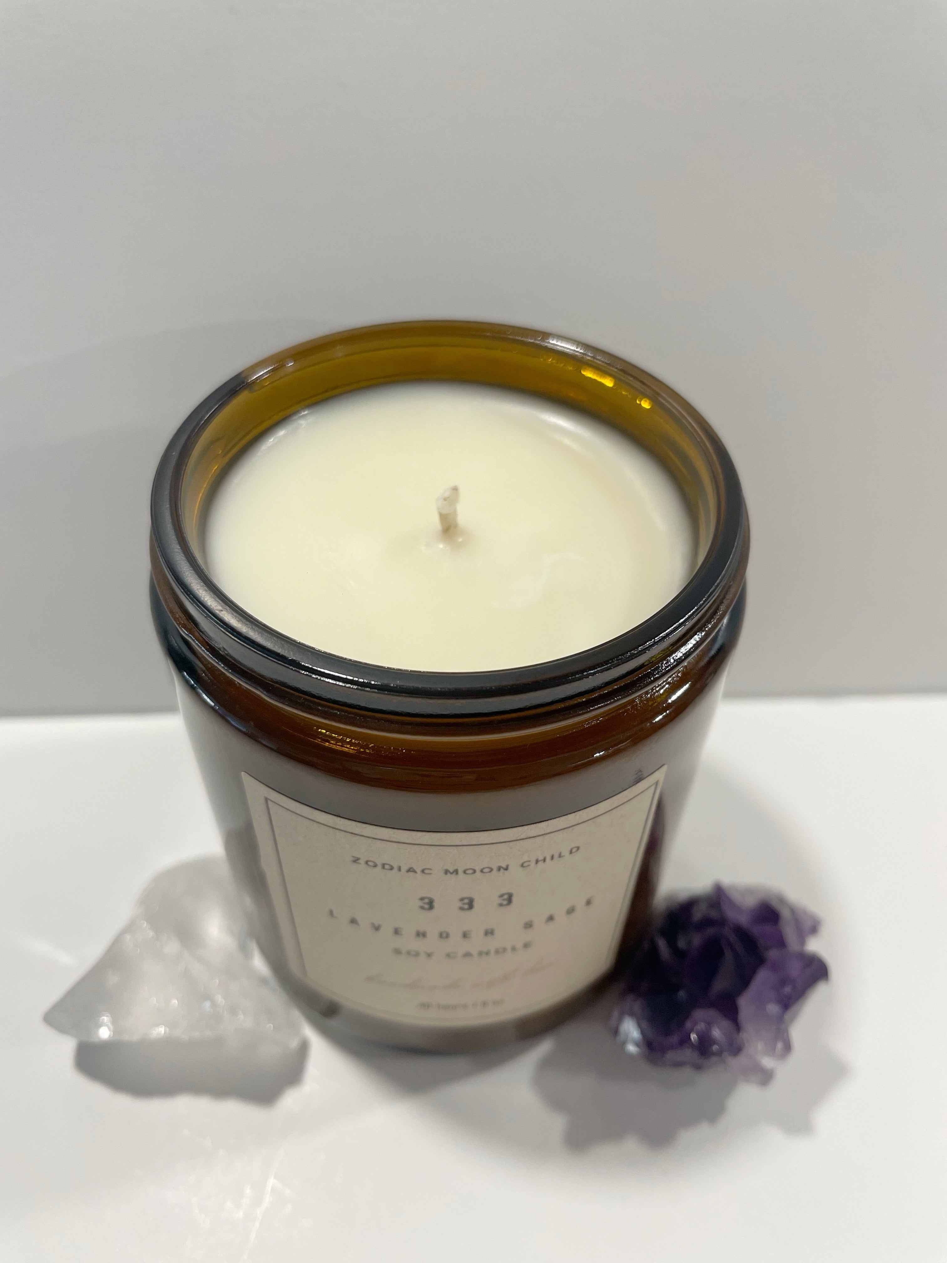 Angel Number 333 - Tranquil Amber Spiritual Soy Candle: Enhance Positivity & Elevate Your Sacred Zen Space with 100% Natural Soy Wax, Energy