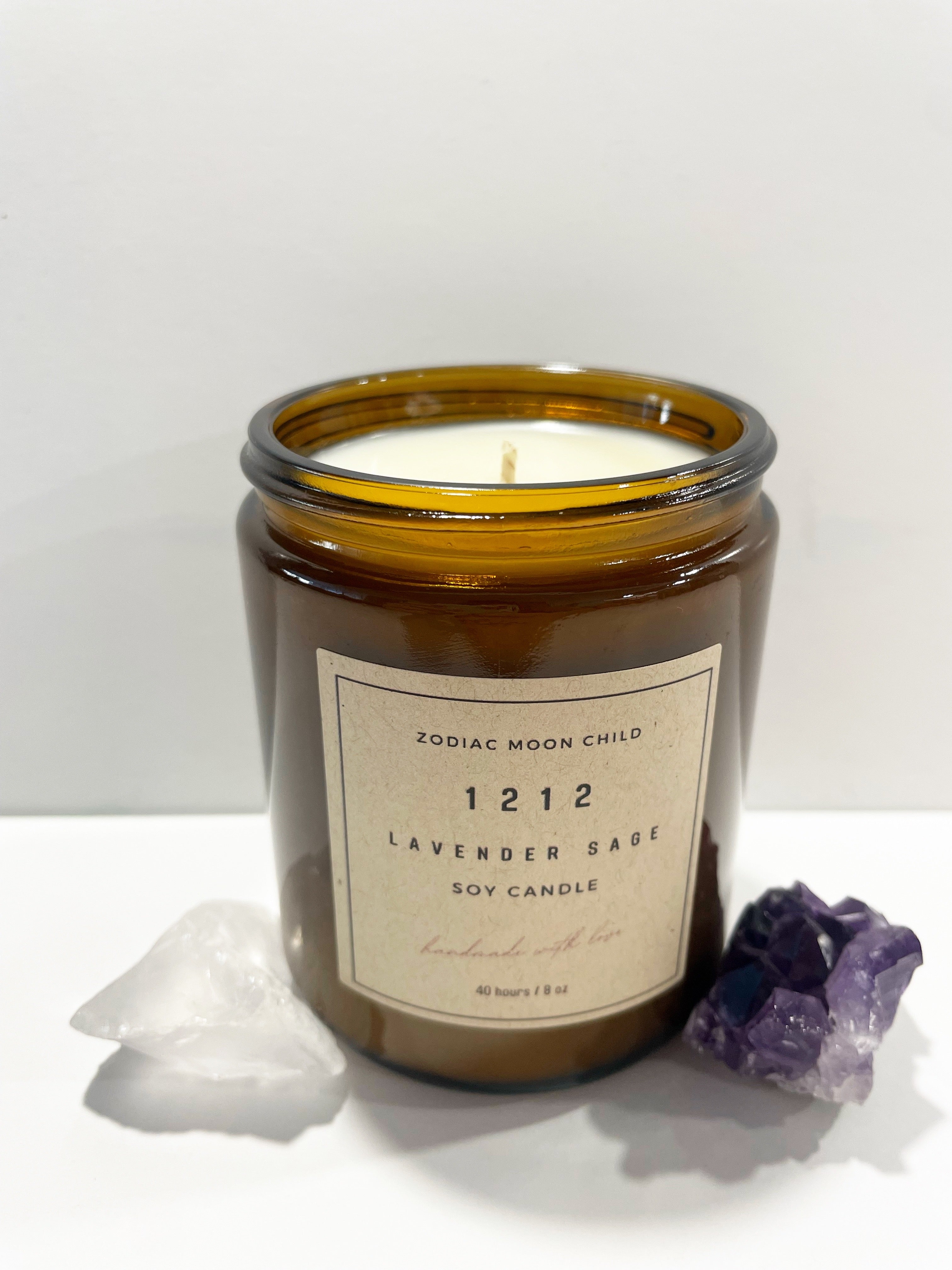 Angel Number 1212 - Tranquil Amber Spiritual Soy Candle: Enhance Positivity & Elevate Your Sacred Zen Space with 100% Natural Soy Wax, Energy