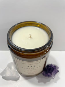 Angel Number 444 - Tranquil Amber Spiritual Soy Candle: Enhance Positivity & Elevate Your Sacred Zen Space with 100% Natural Soy Wax, Energy
