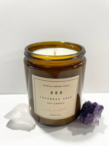 Angel Number 888 - Tranquil Amber Spiritual Soy Candle: Enhance Positivity & Elevate Your Sacred Zen Space with 100% Natural Soy Wax, Energy