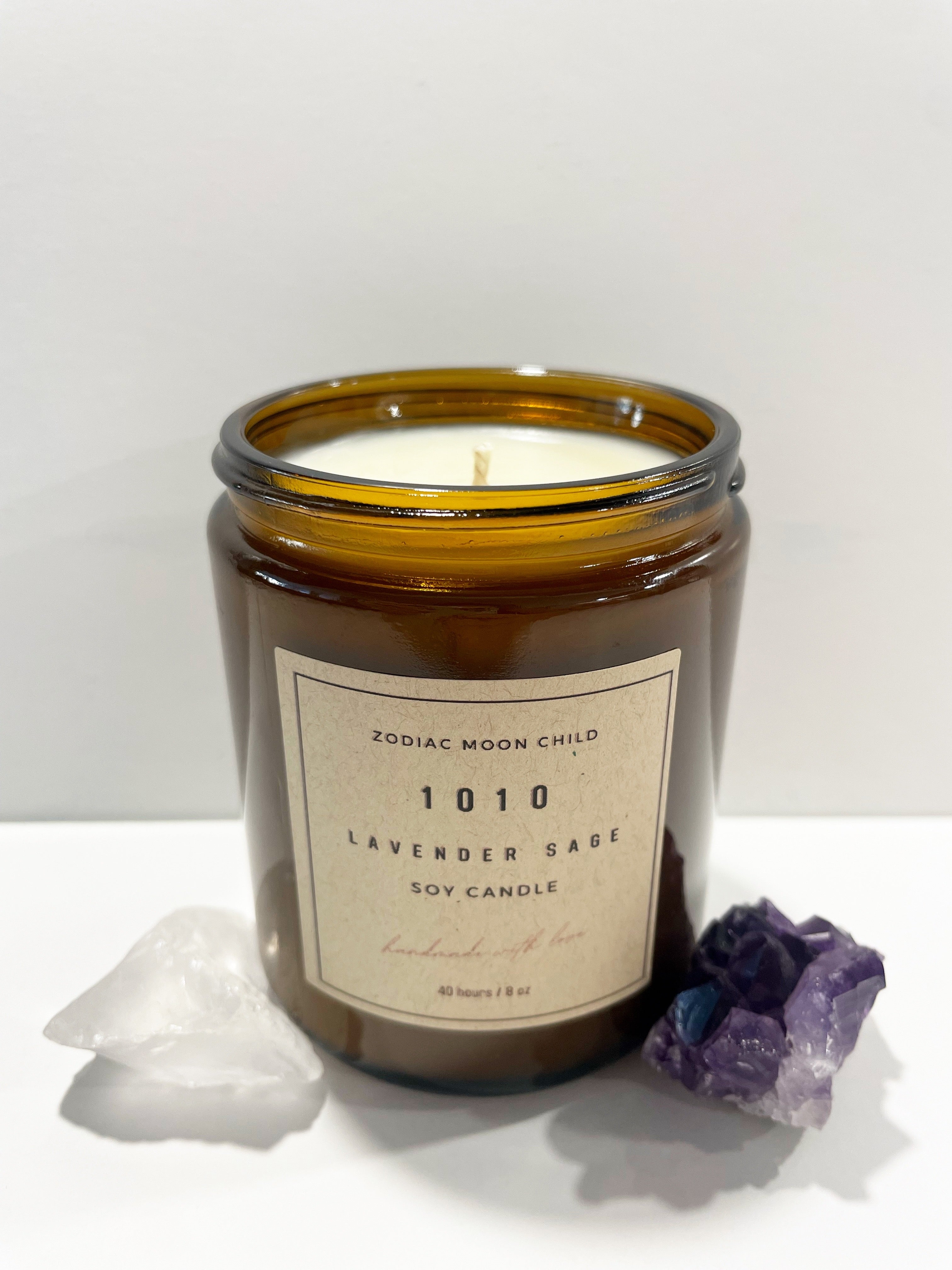 Angel Number 1010 - Tranquil Amber Spiritual Soy Candle: Enhance Positivity & Elevate Your Sacred Zen Space with 100% Natural Soy Wax, Energy