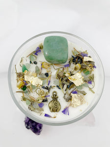 Prosperity & Abundance - White Tea Crystal Candle