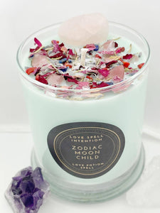 Love Intention Spell Crystal Candle - Love Potion Spell