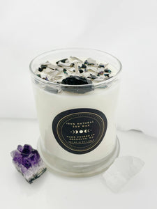 Sacred Smudge: Sage 2024 - Rosemary Sage Crystal Candle