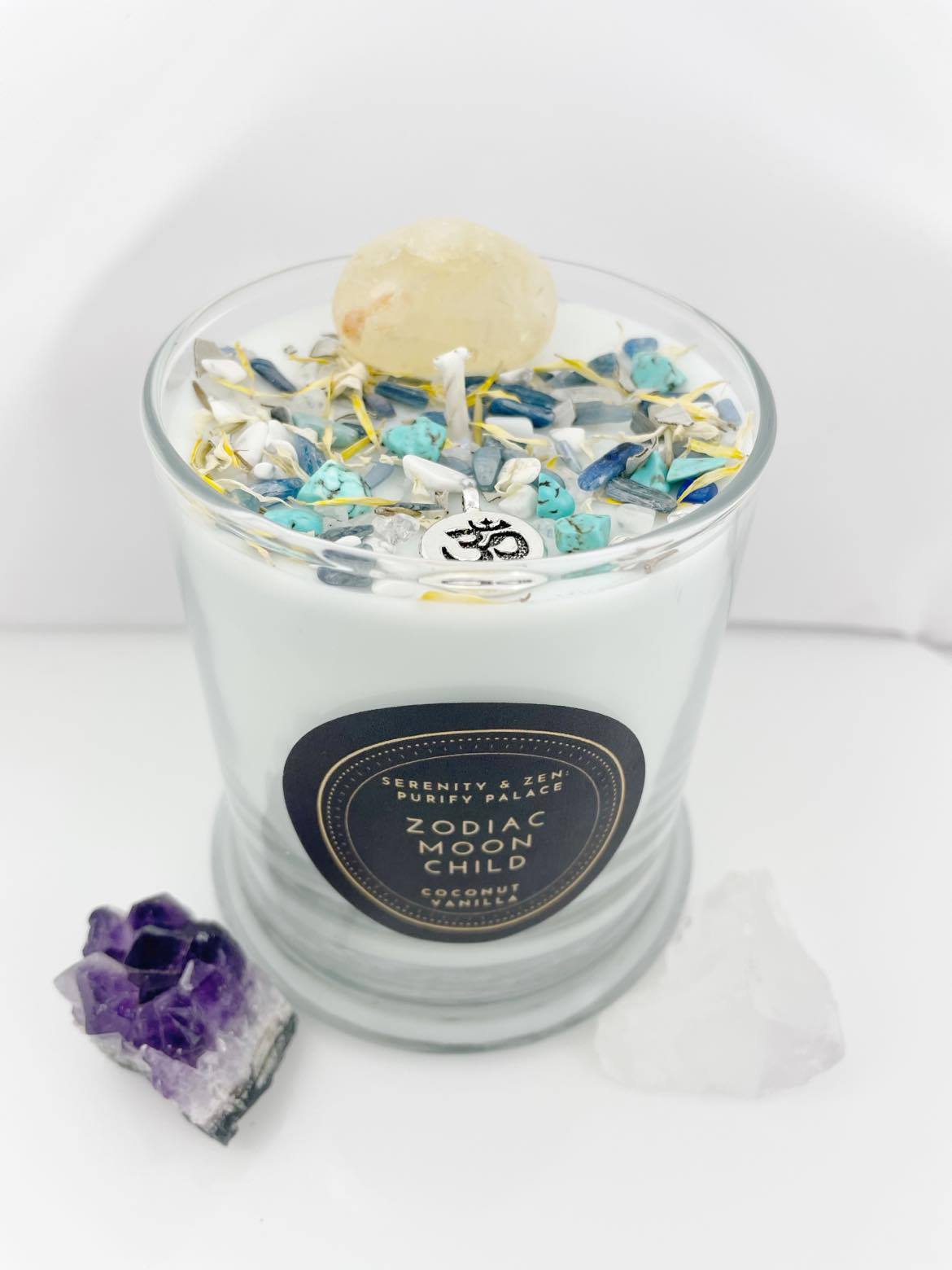 Serenity & Zen: Purify Palace - Coconut & Vanilla Crystal Candle