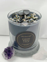 Load image into Gallery viewer, Protection Candle - Honeysuckle Jasmine Crystal Candle

