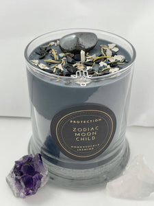 Protection Candle - Honeysuckle Jasmine Crystal Candle