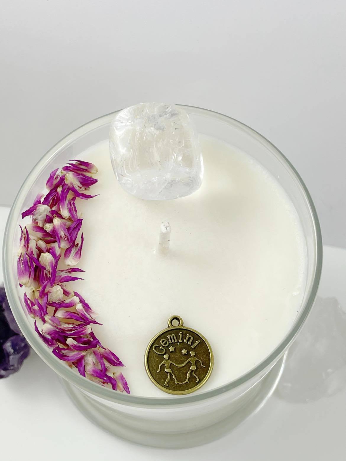 Gemini – Sea Salt Orchid Crystal Candle