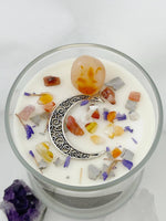 Load image into Gallery viewer, Aura Cleanse: Full Moon - Suede and Smoke Crystal Candle
