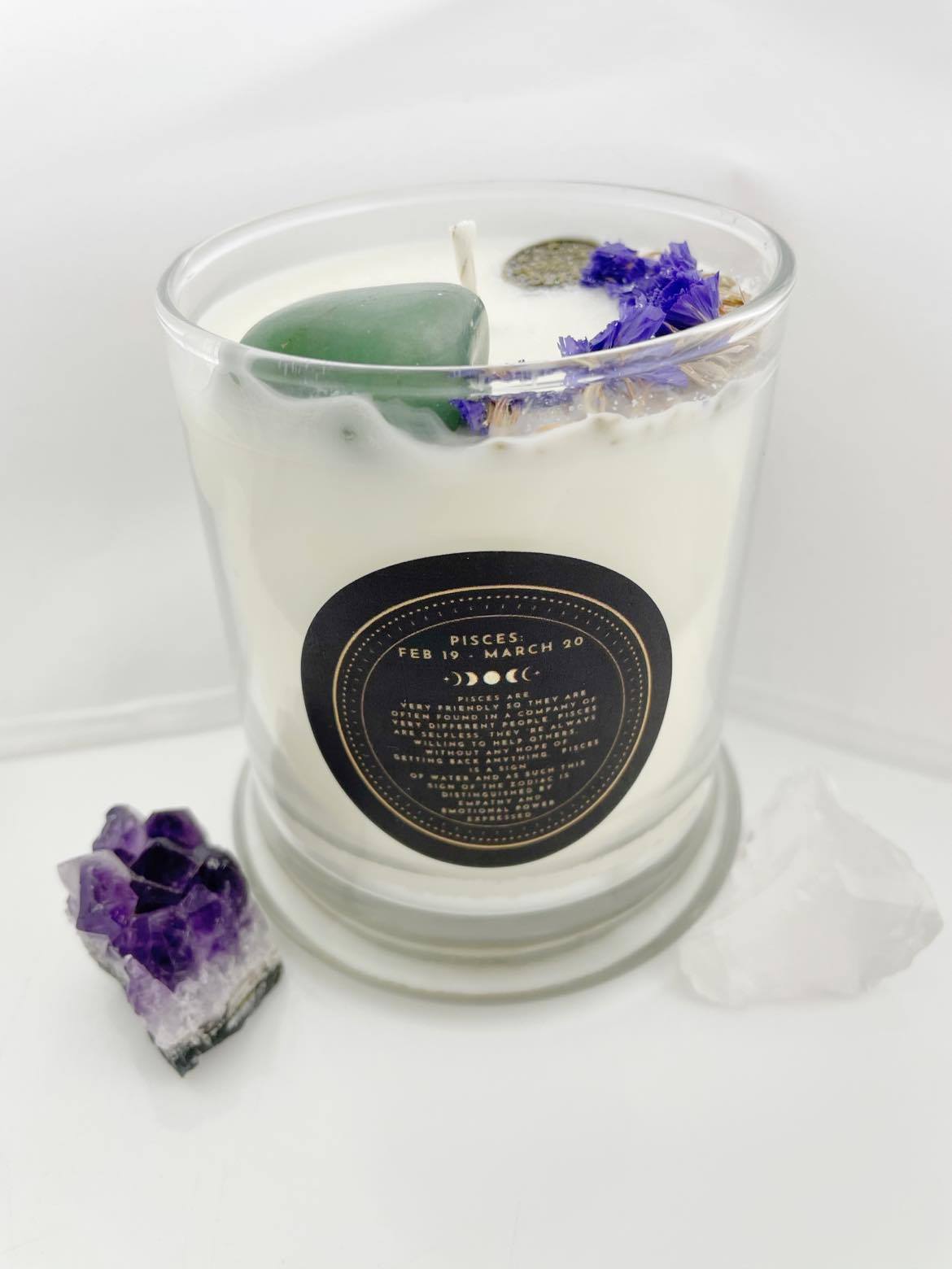Pisces – Coconut Vanilla Crystal Candle