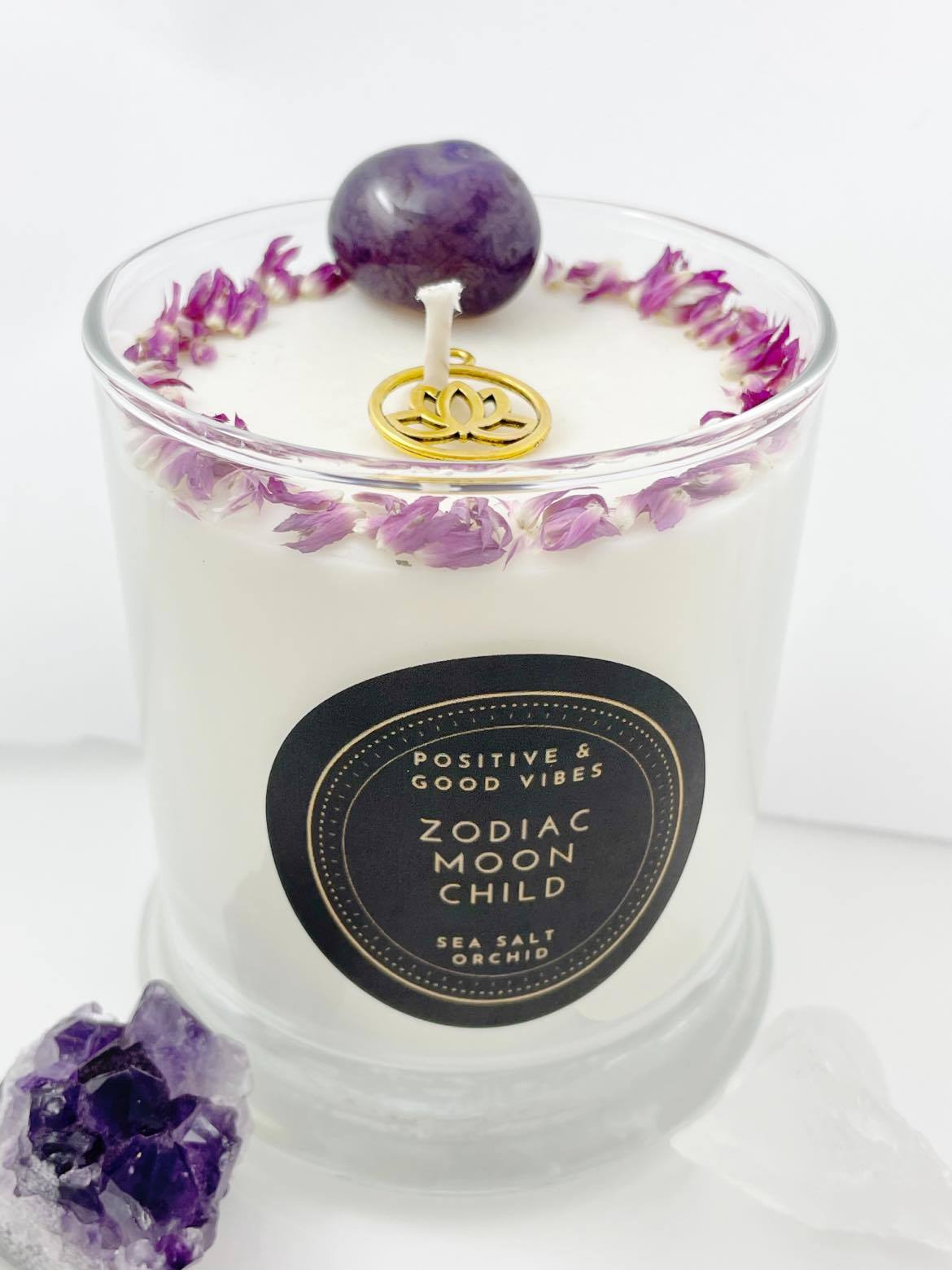 Good & Positive Vibes - Sea Salt Orchid Crystal Candle