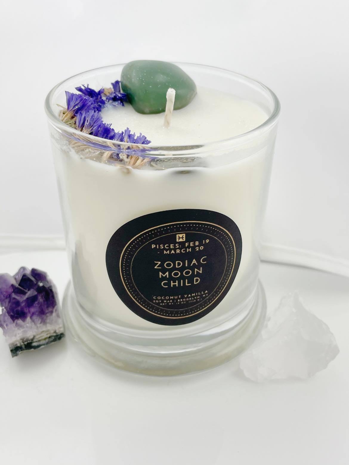 Pisces – Coconut Vanilla Crystal Candle