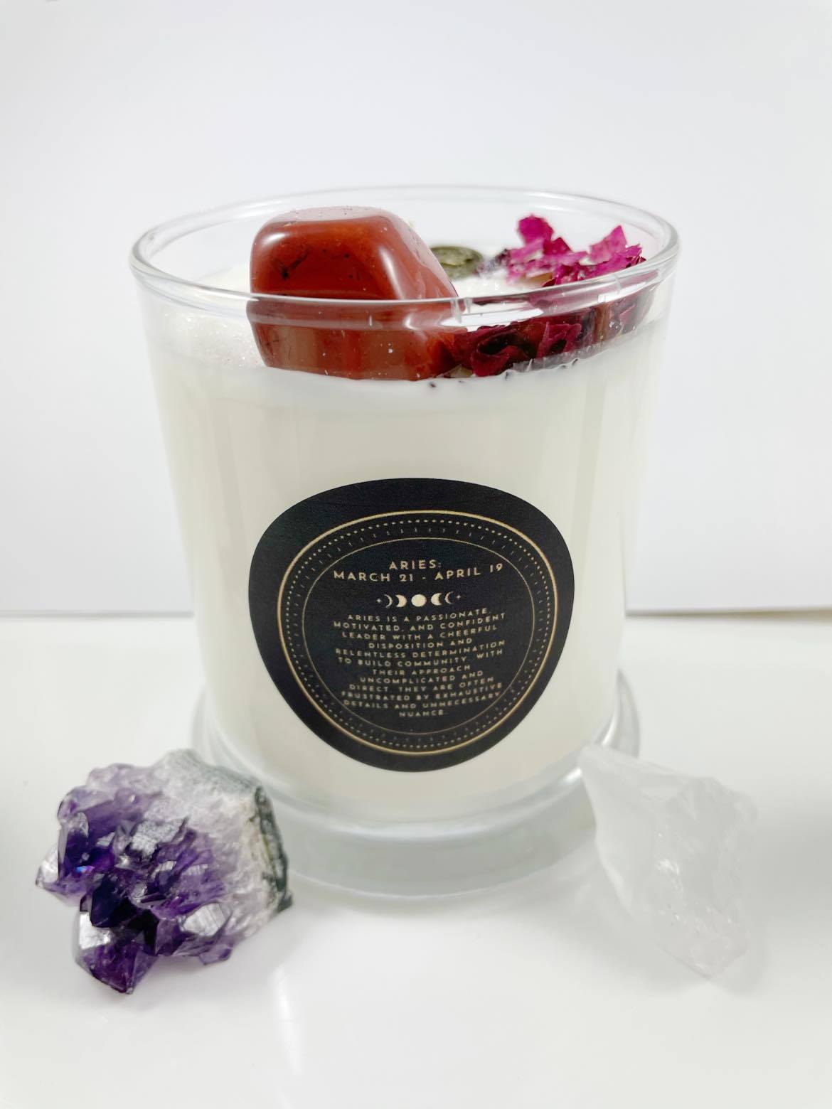 Aries – Lavender Sage Crystal Candle