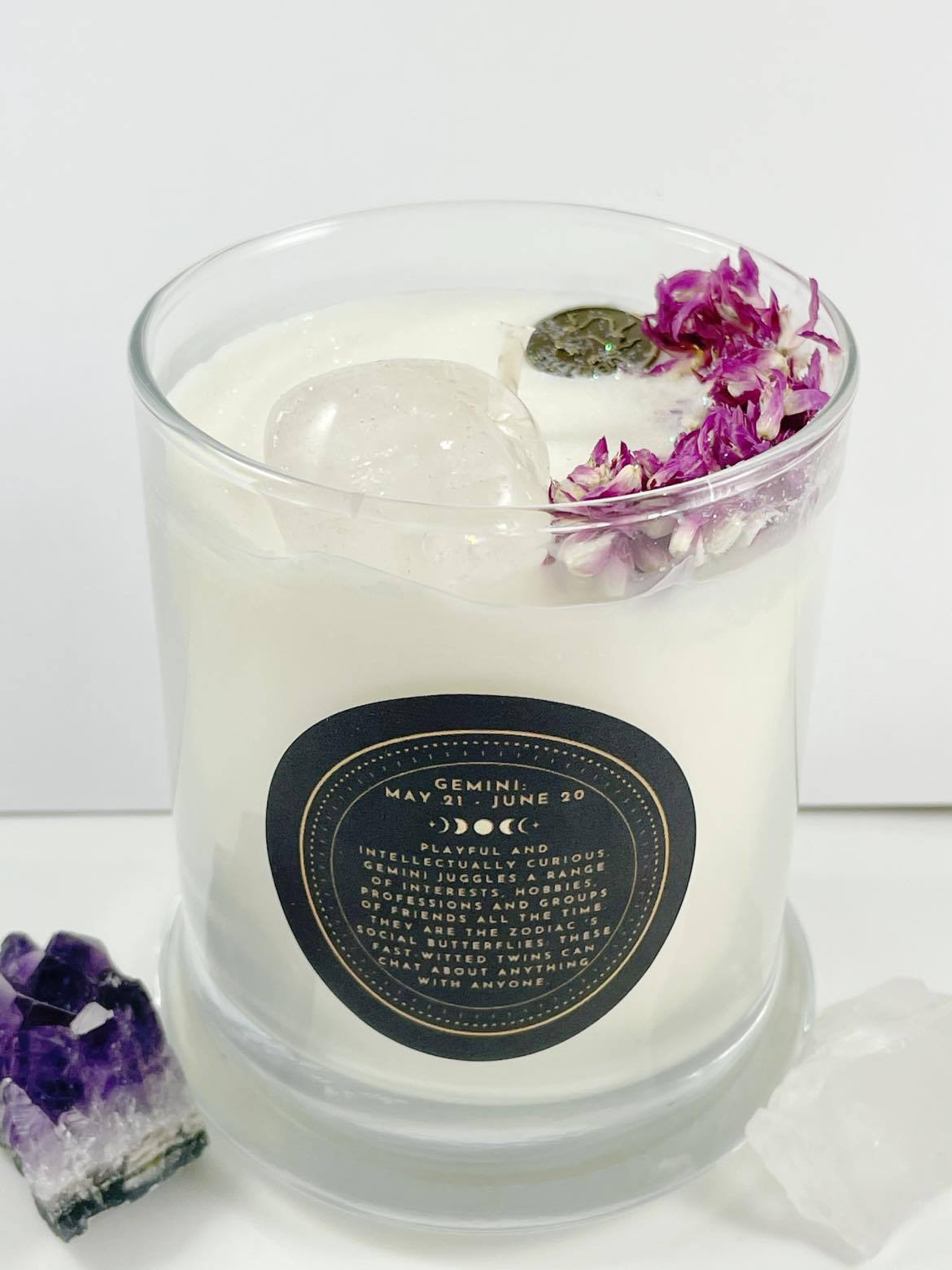 Gemini – Sea Salt Orchid Crystal Candle