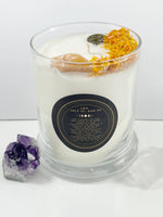 Load image into Gallery viewer, Leo Zodiac Candle– Lavender Sage Crystal Candle
