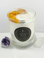 Load image into Gallery viewer, Leo Zodiac Candle– Lavender Sage Crystal Candle
