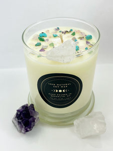 Cozy Nights - Nordic Lights - Fall - Crystal Candle - Spiritual Crystal Candle Collection - Crystal & Herb Candle – 100% Natural Soy Wax