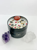 Load image into Gallery viewer, Autumn Dreams - Fallen Leaves - Black Currant Absinthe - Crystal Candle - Spiritual Collection - Crystal Herb Candle – 100% Natural Soy Wax
