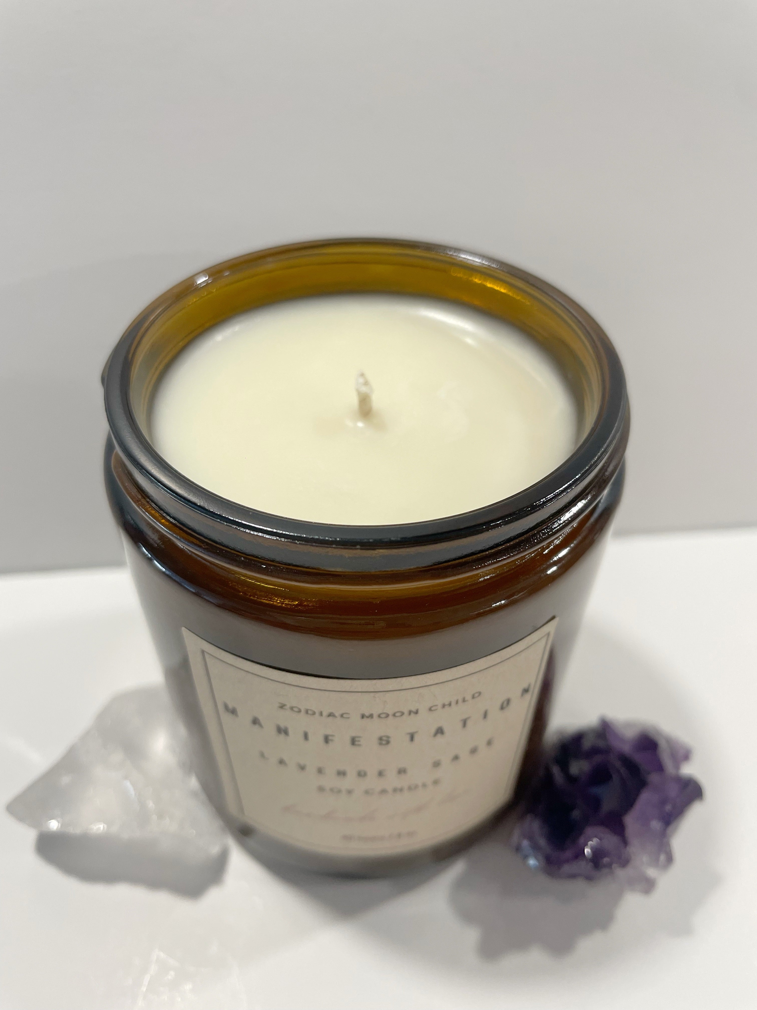 Manifestation with Our Amber Spiritual Soy Candle - Embrace Positivity & Elevate Your Sacred Zen Space - 100% Natural Soy Wax, Energy