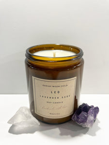 Leo Zodiac Astrology Soy Spiritual Candle for Manifestation and Positivity in Your Sacred Space - 100% Natural Soy Wax, Energy, Horoscope