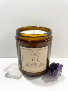 Angel Number 777 - Tranquil Amber Spiritual Soy Candle: Enhance Positivity & Elevate Your Sacred Zen Space with 100% Natural Soy Wax, Energy