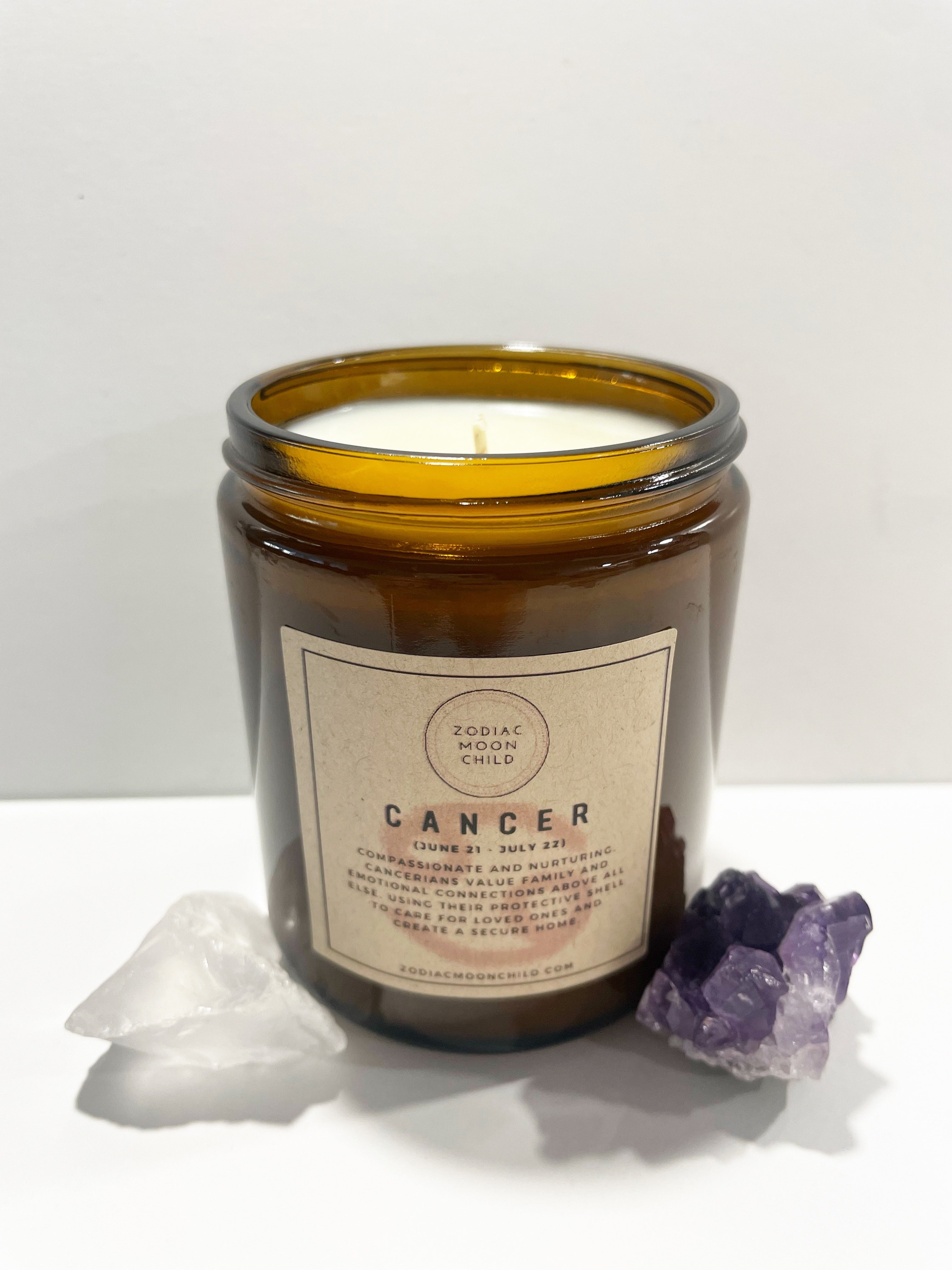 Cancer Zodiac Astrology Soy Spiritual Candle for Manifestation and Positivity in Your Sacred Space - 100% Natural Soy Wax, Energy, Horoscope