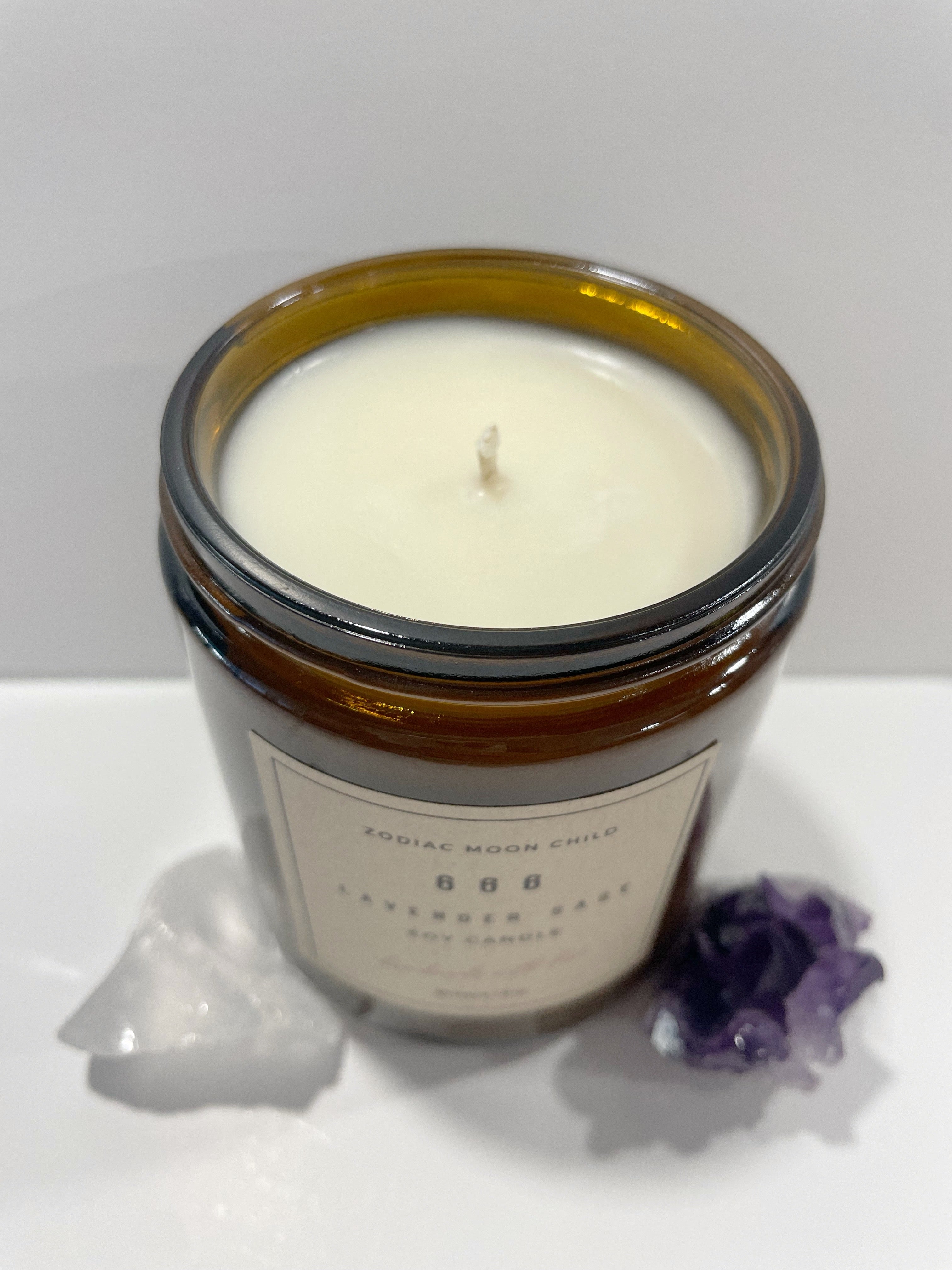 Angel Number 666 - Tranquil Amber Spiritual Soy Candle: Enhance Positivity & Elevate Your Sacred Zen Space with 100% Natural Soy Wax, Energy