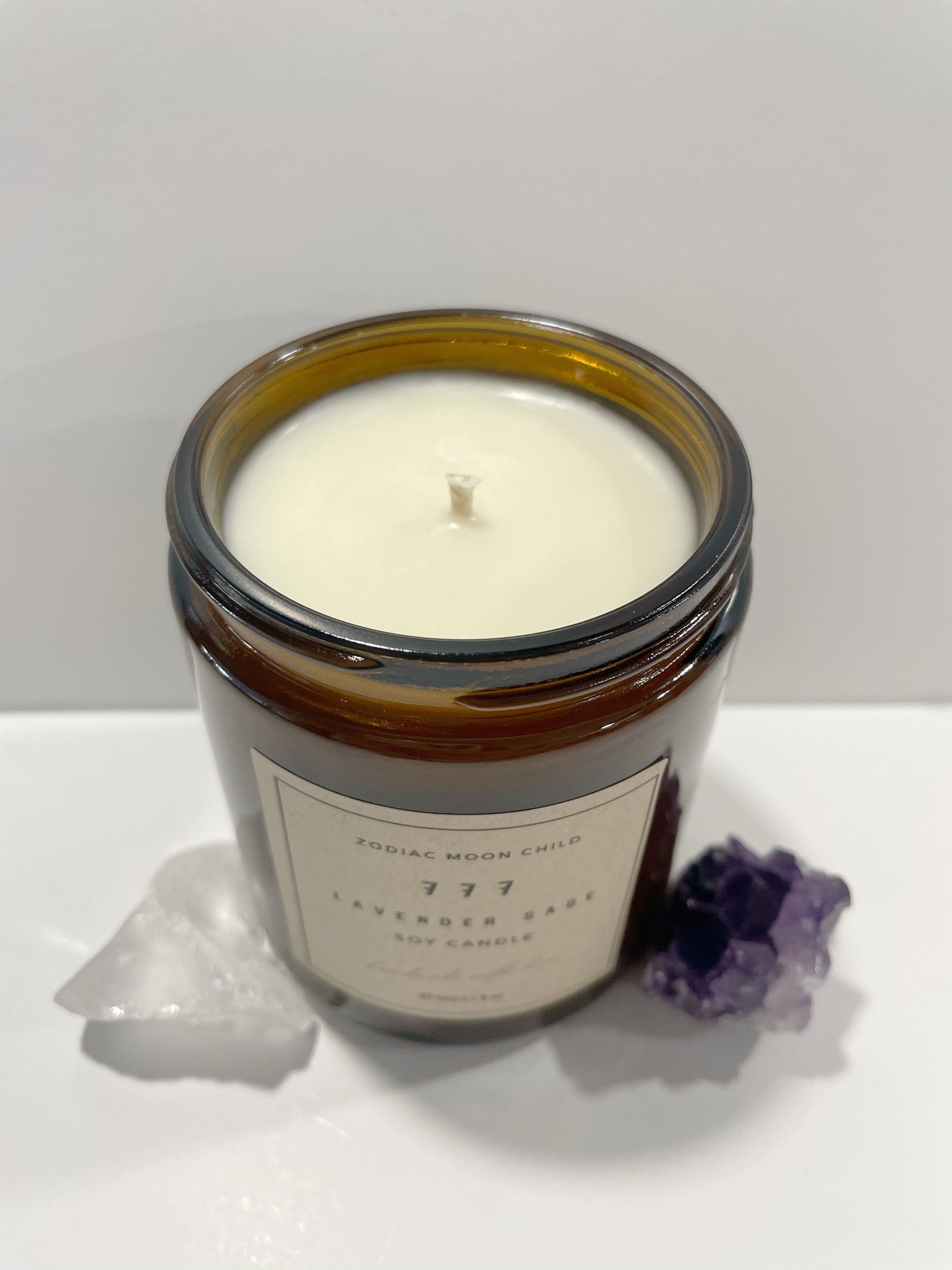 Angel Number 777 - Tranquil Amber Spiritual Soy Candle: Enhance Positivity & Elevate Your Sacred Zen Space with 100% Natural Soy Wax, Energy