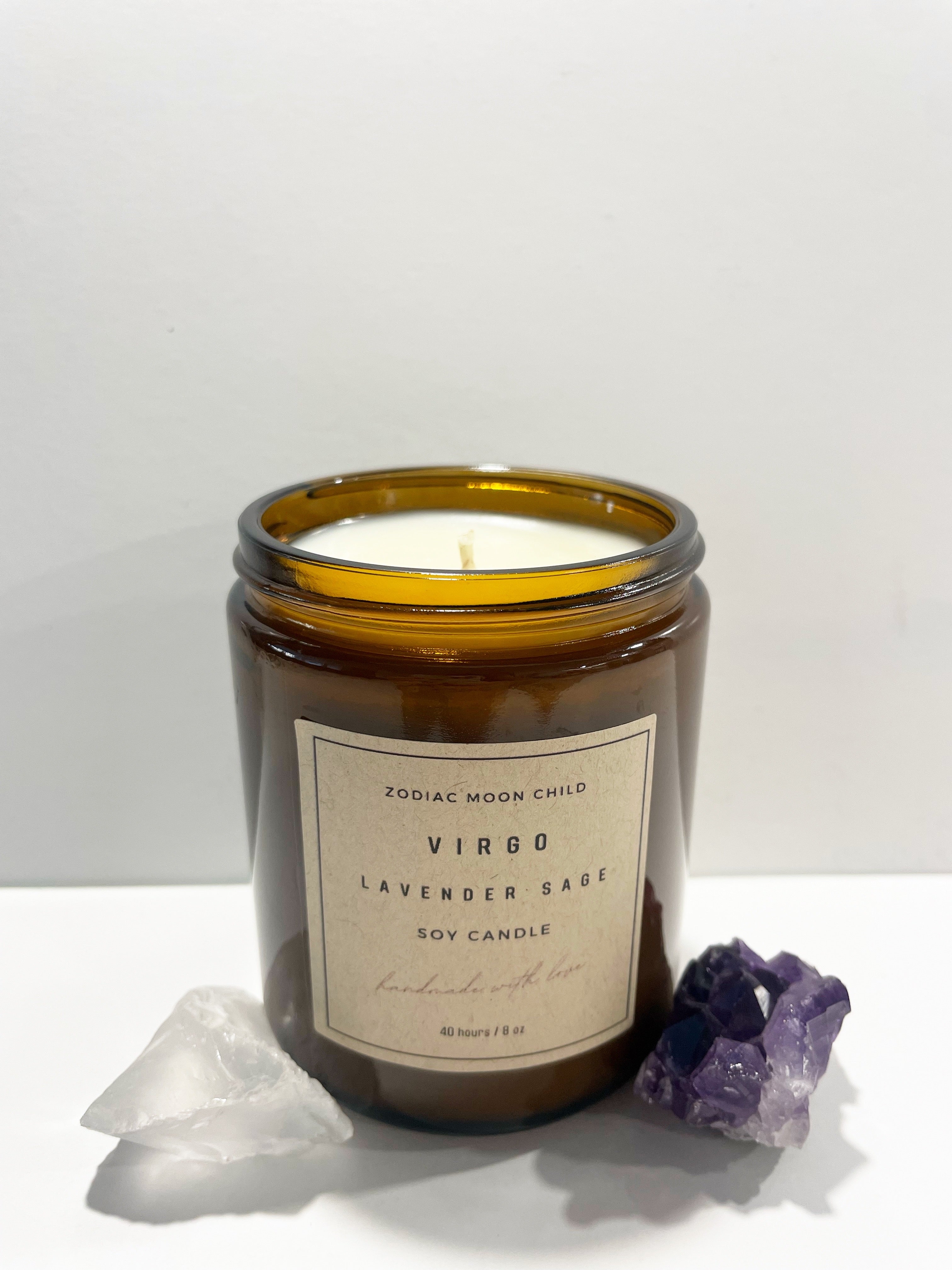 Virgo Zodiac Astrology Soy Spiritual Candle for Manifestation and Positivity in Your Sacred Space - 100% Natural Soy Wax, Energy, Horoscope