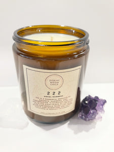 Angel Number 222 - Tranquil Amber Spiritual Soy Candle: Enhance Positivity & Elevate Your Sacred Zen Space with 100% Natural Soy Wax, Energy