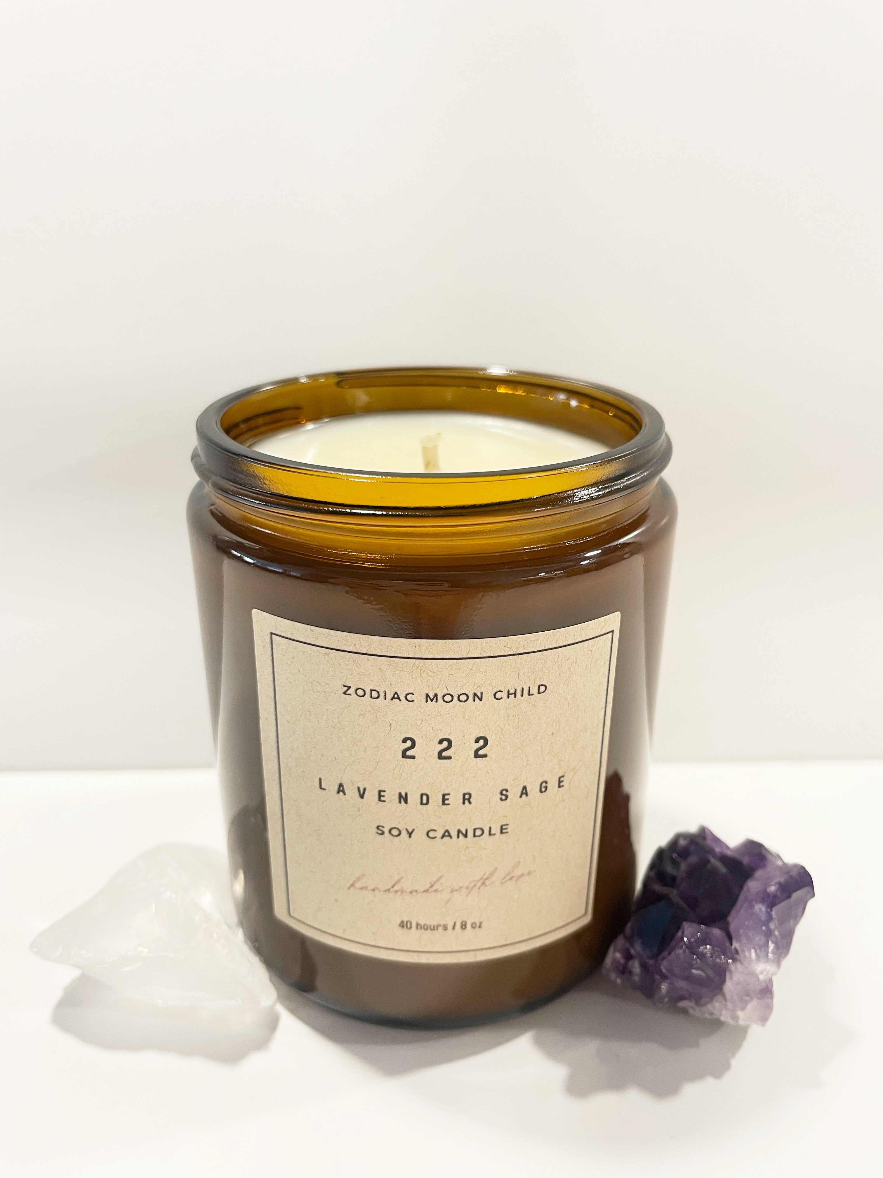 Angel Number 222 - Tranquil Amber Spiritual Soy Candle: Enhance Positivity & Elevate Your Sacred Zen Space with 100% Natural Soy Wax, Energy