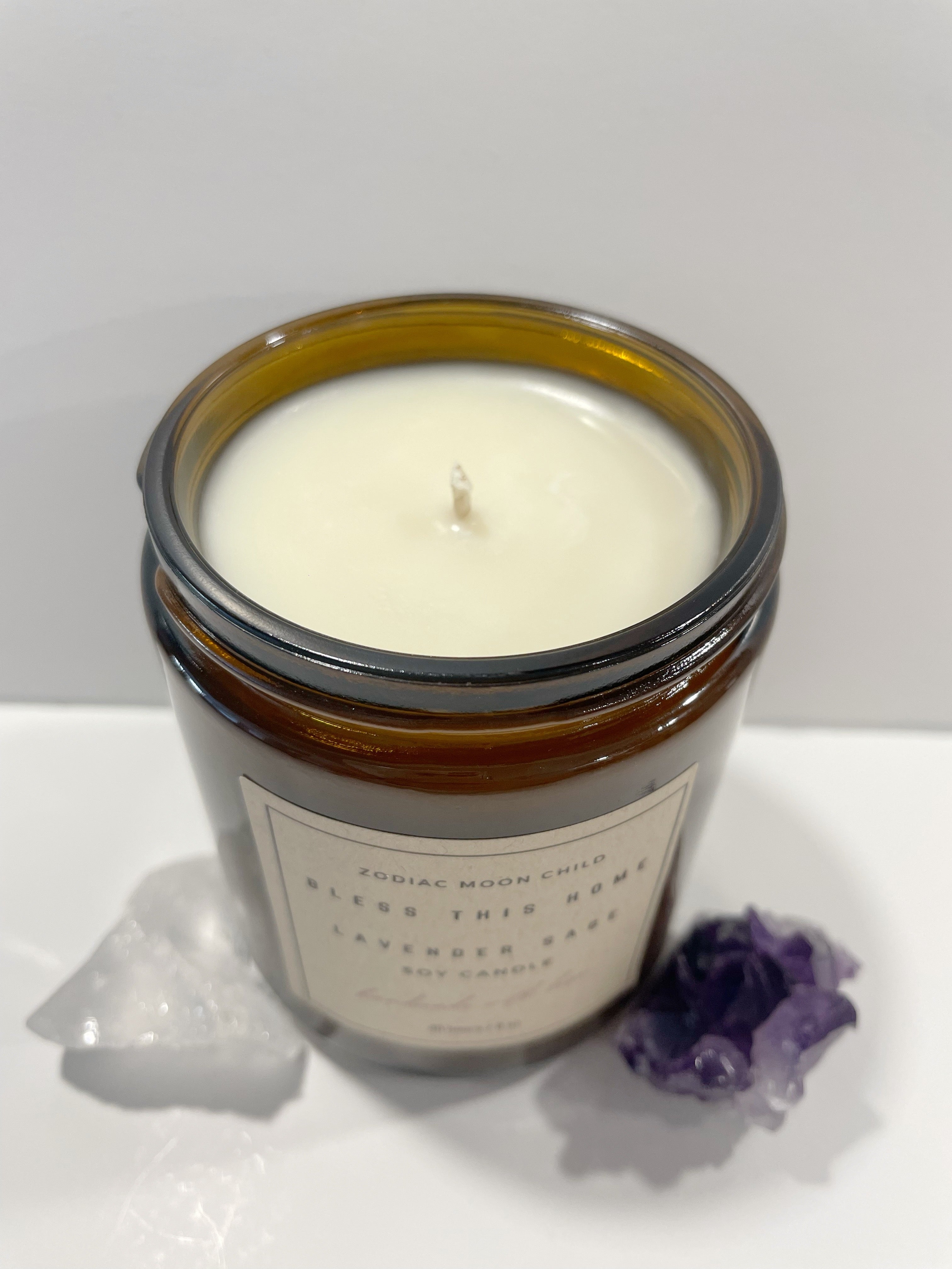 Bless This Home with Our Amber Spiritual Soy Candle - Embrace Positivity & Elevate Your Sacred Zen Space - 100% Natural Soy Wax, Energy