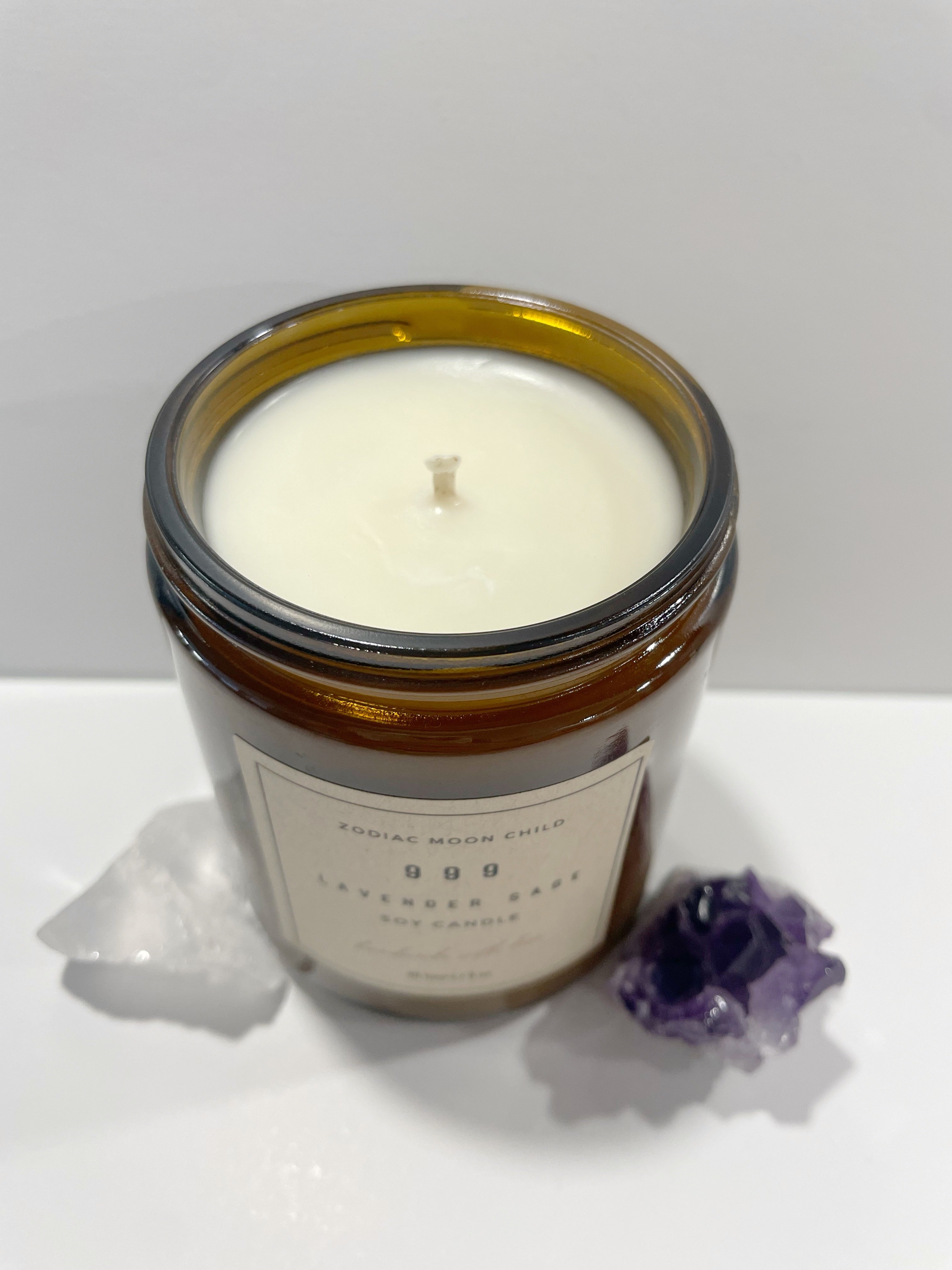 Angel Number 999 - Tranquil Amber Spiritual Soy Candle: Enhance Positivity & Elevate Your Sacred Zen Space with 100% Natural Soy Wax, Energy