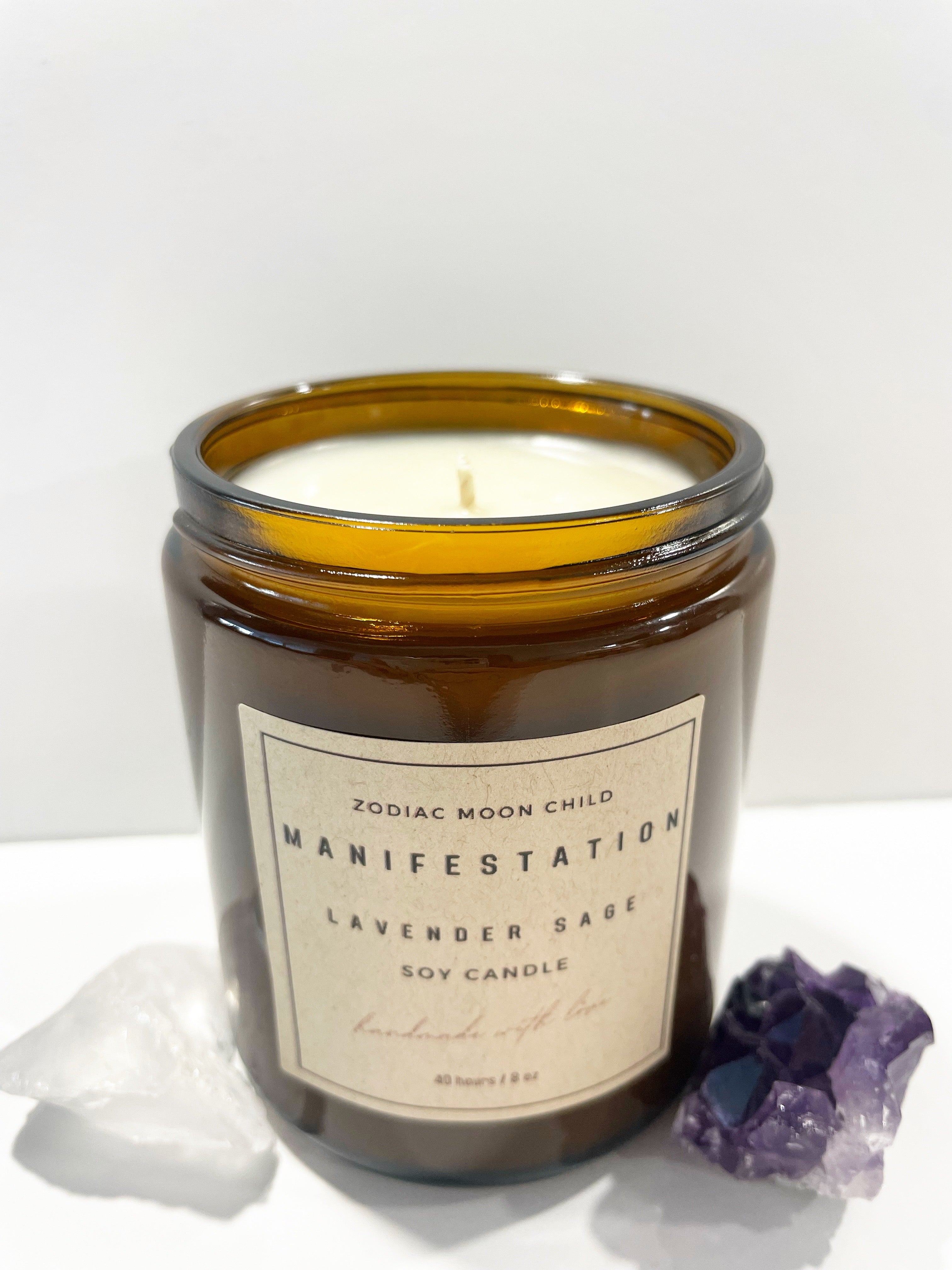 Manifestation with Our Amber Spiritual Soy Candle - Embrace Positivity & Elevate Your Sacred Zen Space - 100% Natural Soy Wax, Energy