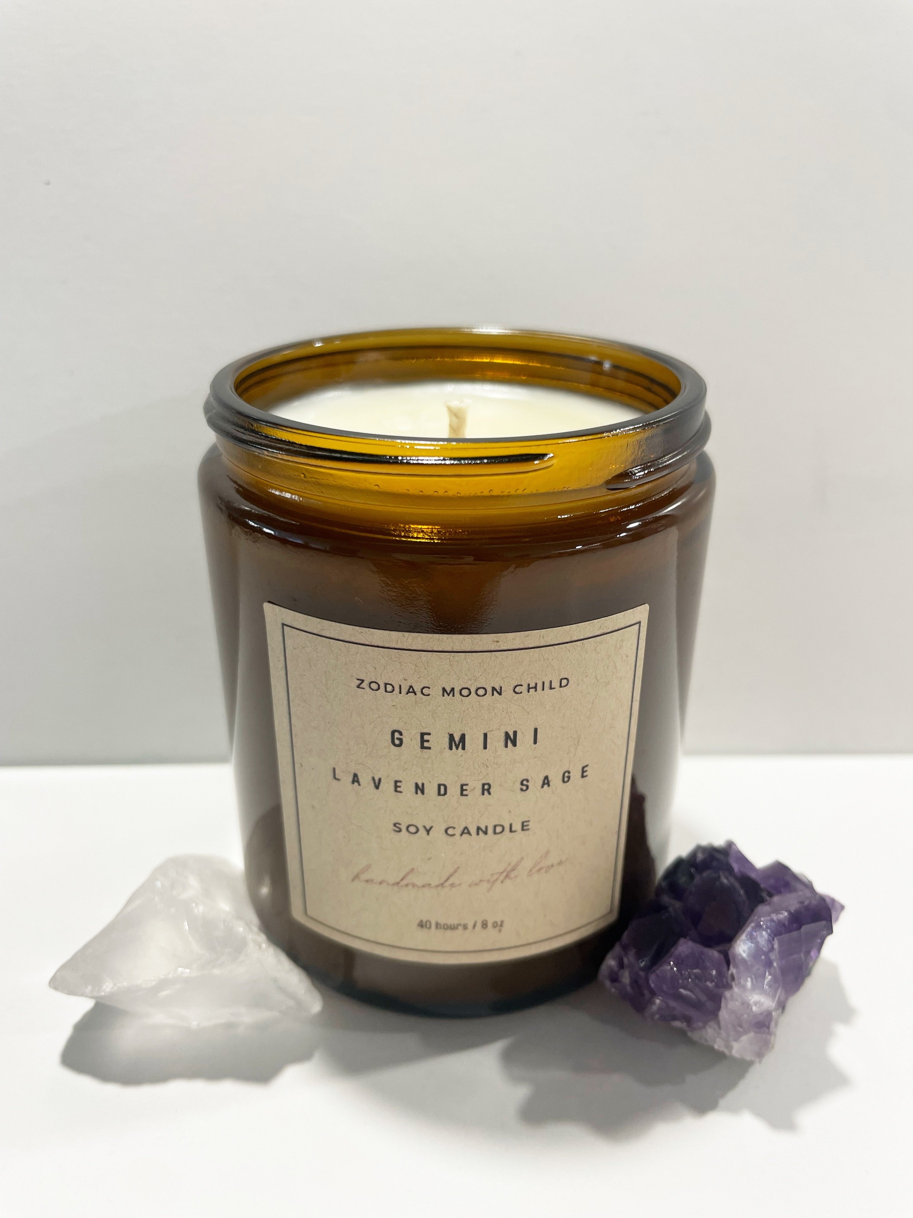 Gemini Zodiac Astrology Soy Spiritual Candle for Manifestation and Positivity in Your Sacred Space - 100% Natural Soy Wax, Energy, Horoscope