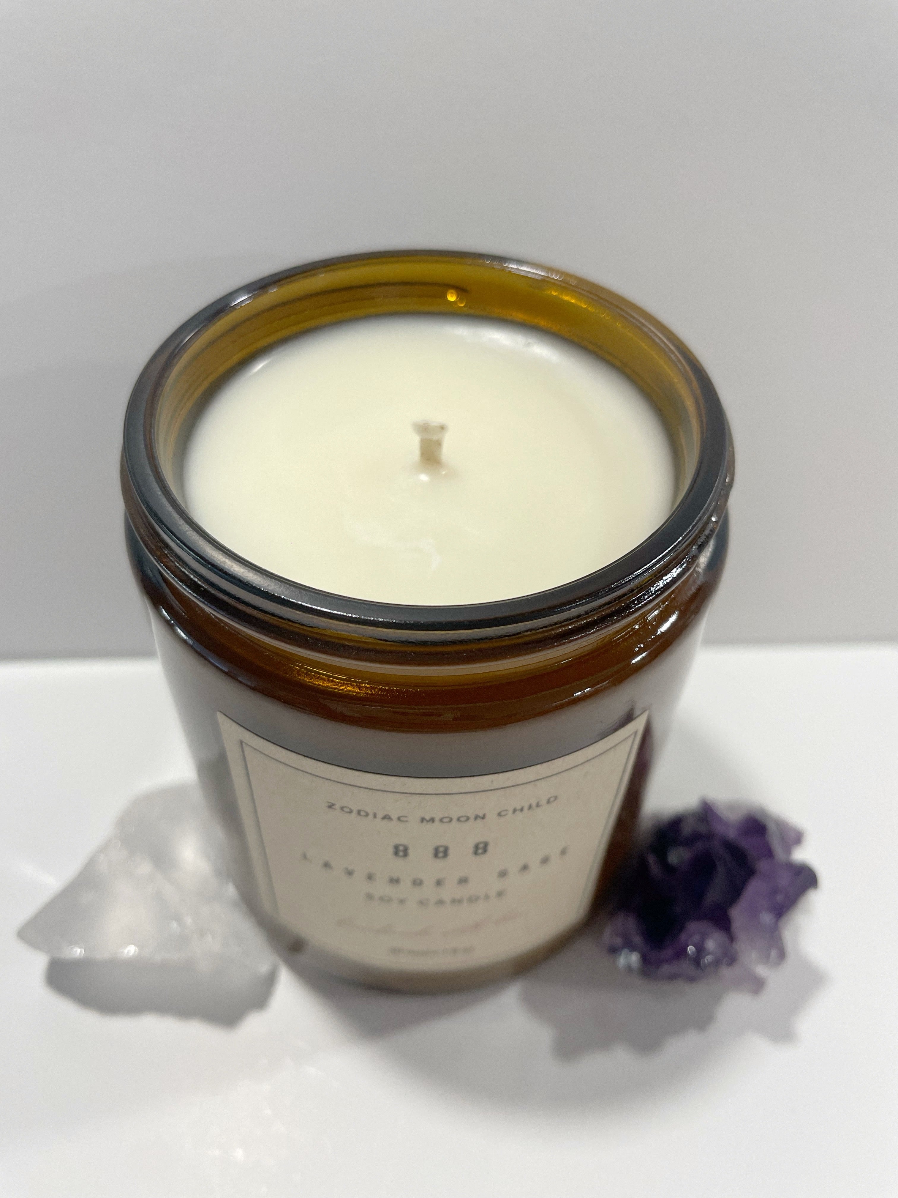 Angel Number 888 - Tranquil Amber Spiritual Soy Candle: Enhance Positivity & Elevate Your Sacred Zen Space with 100% Natural Soy Wax, Energy