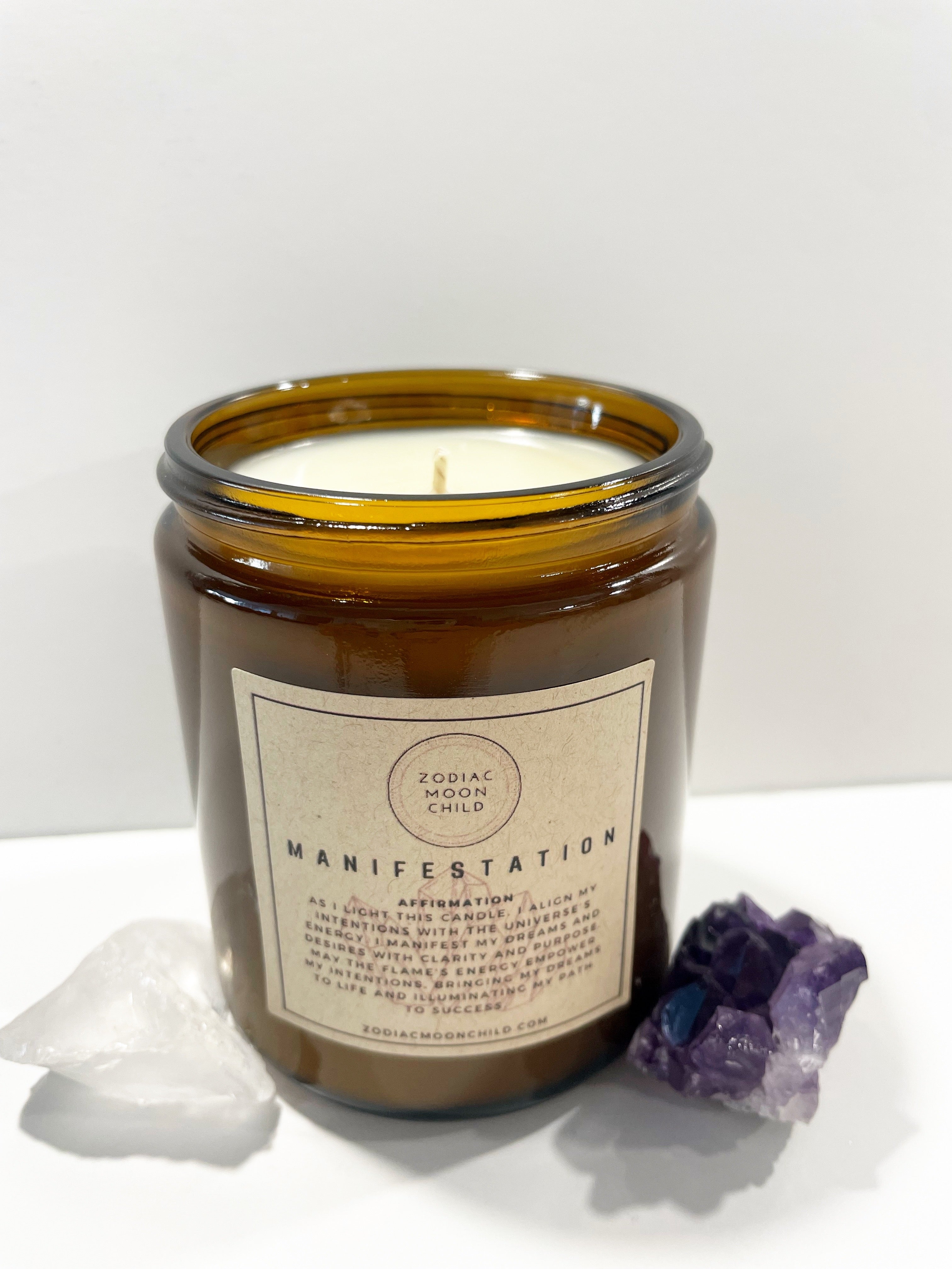 Manifestation with Our Amber Spiritual Soy Candle - Embrace Positivity & Elevate Your Sacred Zen Space - 100% Natural Soy Wax, Energy