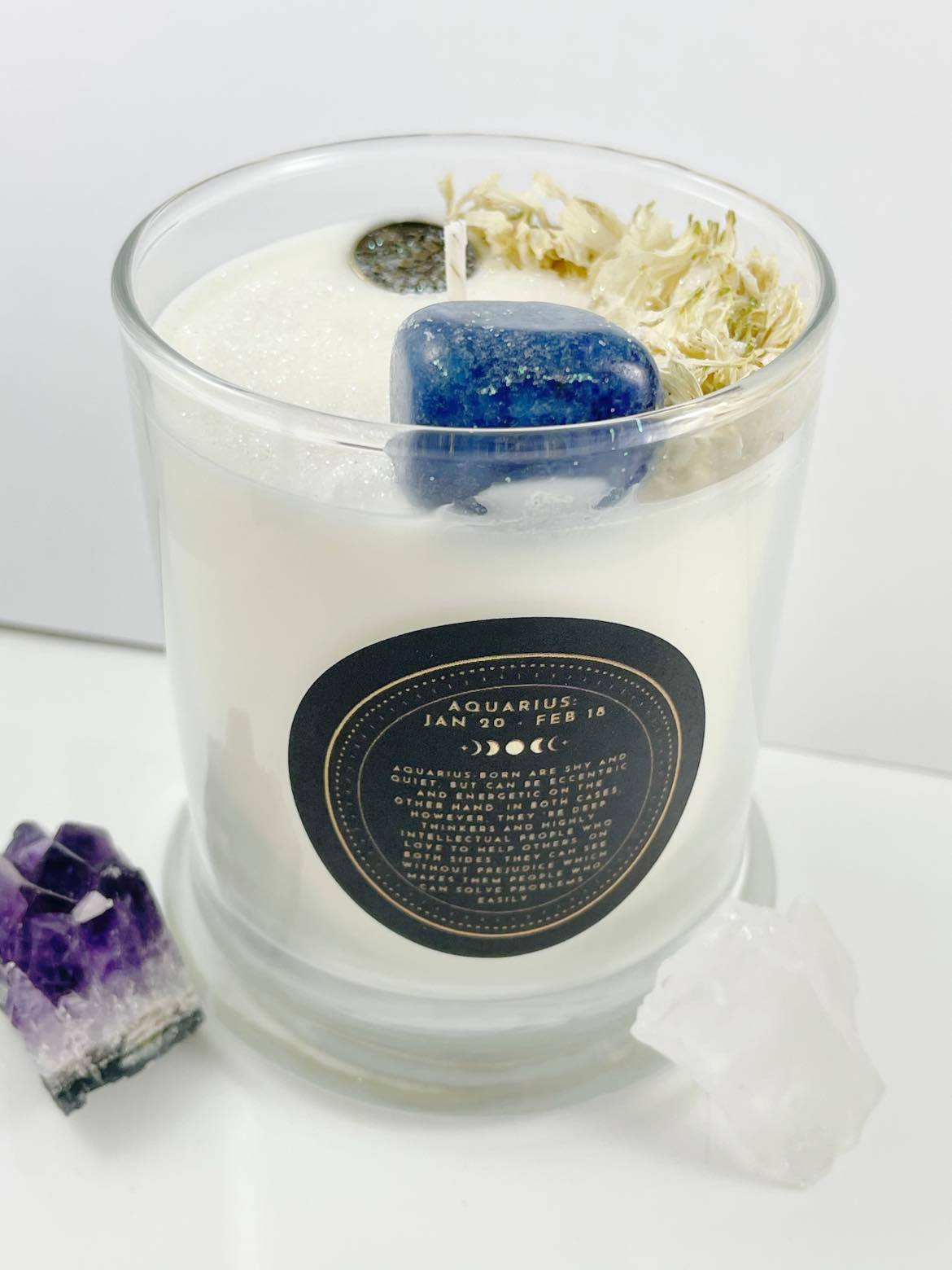 Aquarius – Sea Salt Orchid Crystal Candle