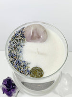 Load image into Gallery viewer, Sagittarius – Lavender Sage Crystal Candle
