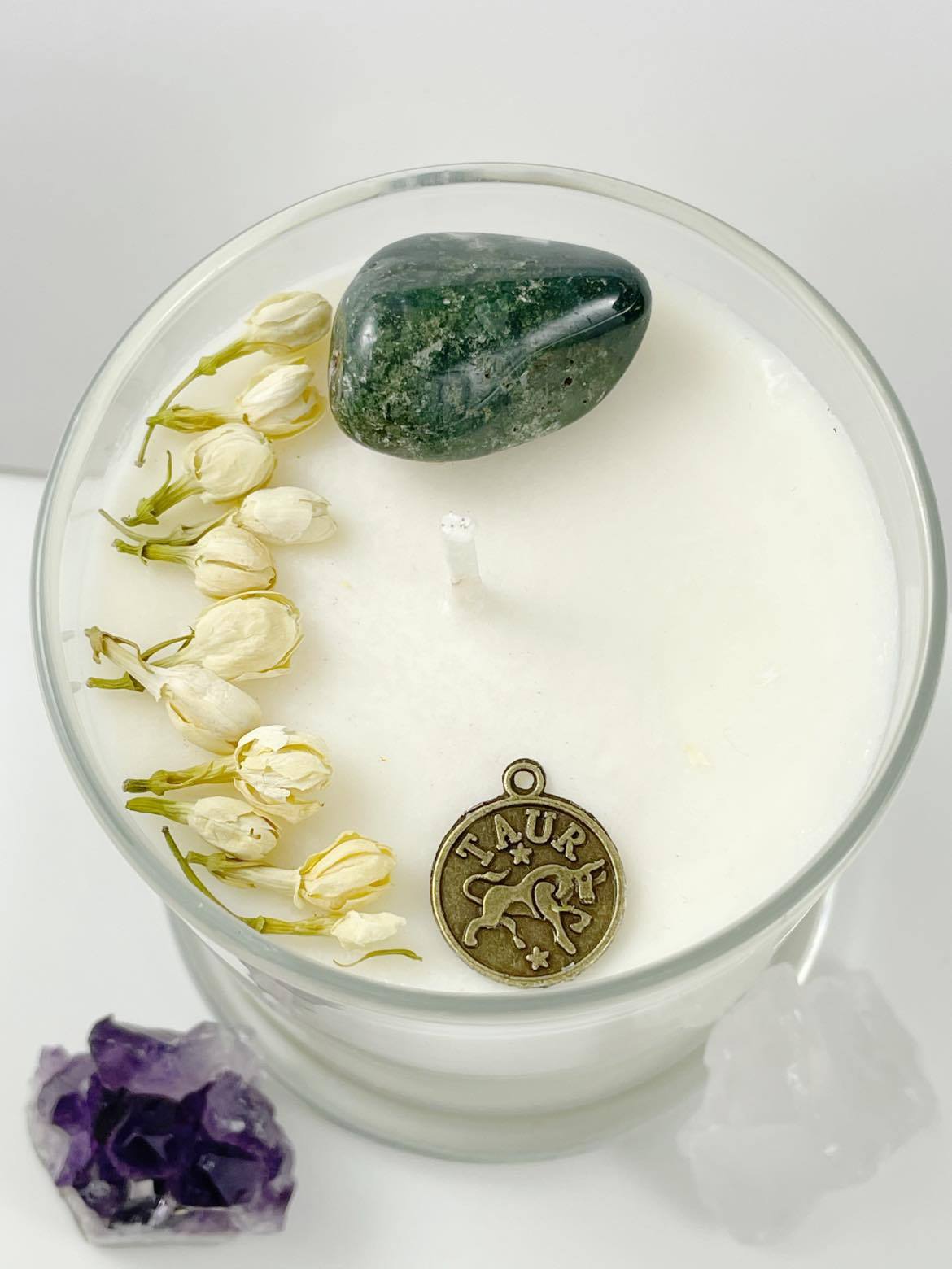 Taurus – Mint and Eucalyptus Crystal Candle