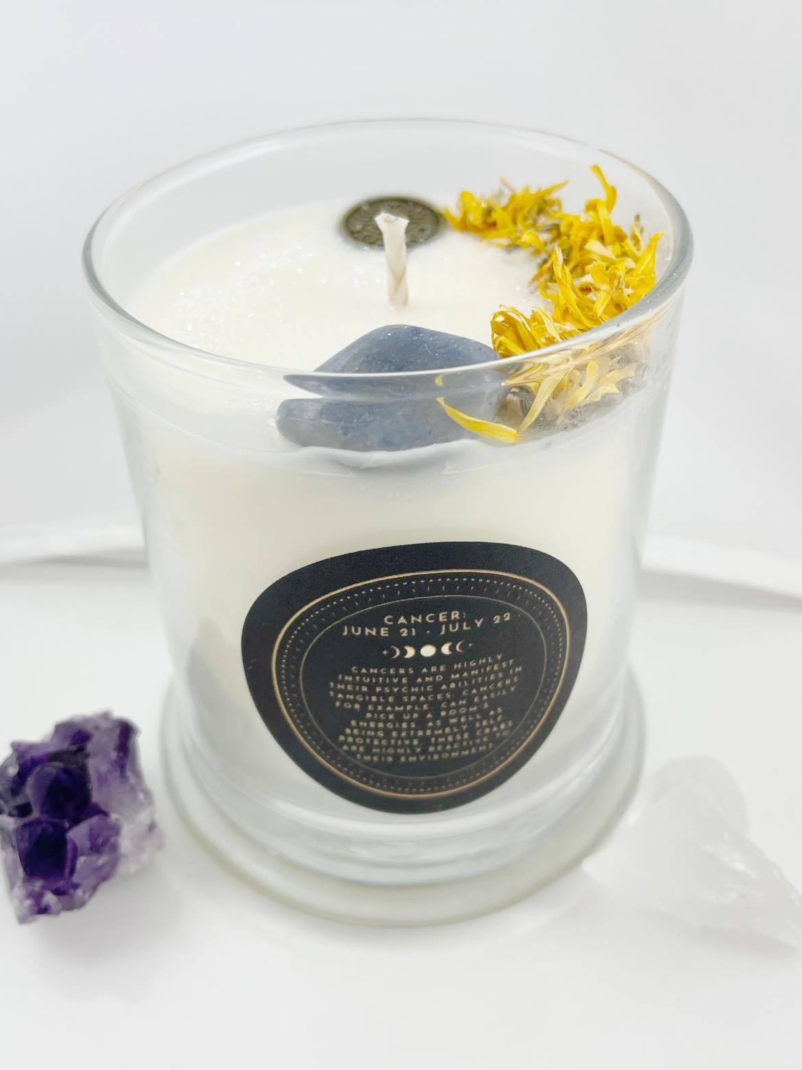 Cancer – Coconut Vanilla Crystal Candle