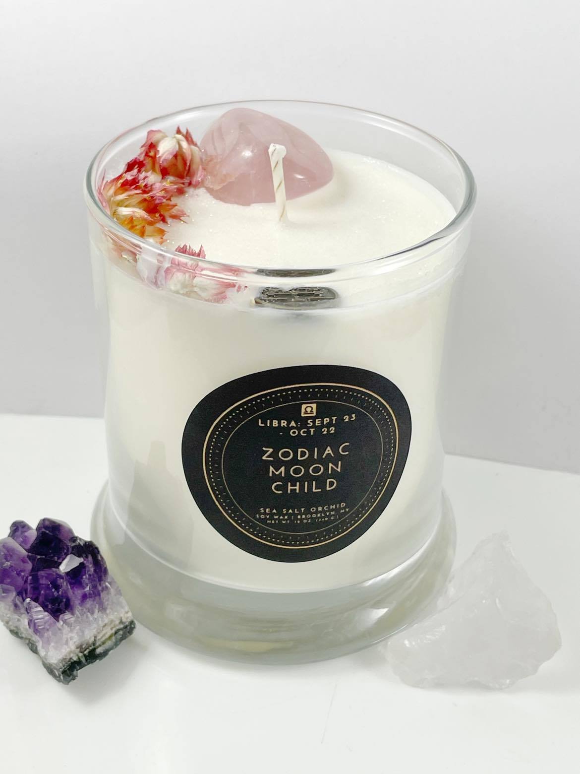 Libra – Sea Salt Orchid Crystal Candle