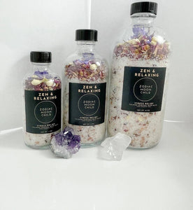 Spiritual Crystal Bath Salt Blend - Energy Cleanse - Essential Oils - Sea Salt - Bath Salts - Zen & Relaxing - Eucalyptus Mint - Herbal Bath