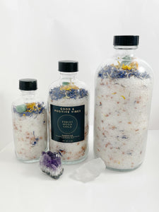 Spiritual Crystal Bath Salts - Essential Oils - Dead Sea Salts Cleanse - Good & Positive Vibes - Energize - Grapefruit, Peppermint, Lavender