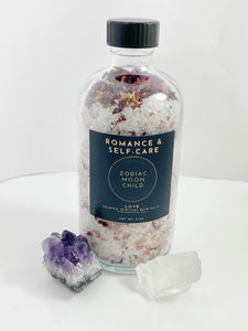 Spiritual Crystal Bath Salt Blend - Energy Cleanse - Essential Oils - Dead Sea Salts - Romance & Self-Care - Love - Geranium Orange - Herbal